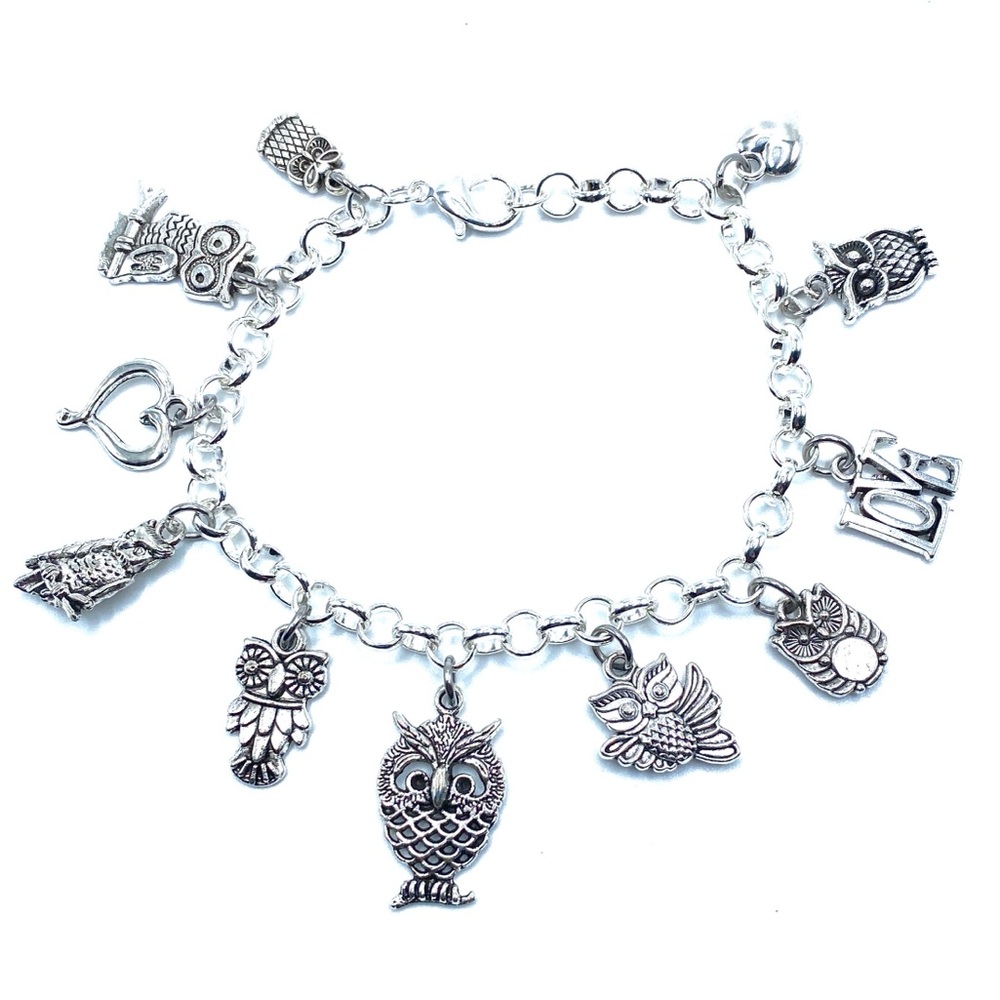 Silver Owl Charm Bracelet